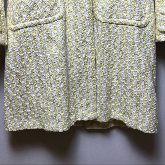 Banana Republic yellow white houndstooth coat xs - Picture 8 of 8
